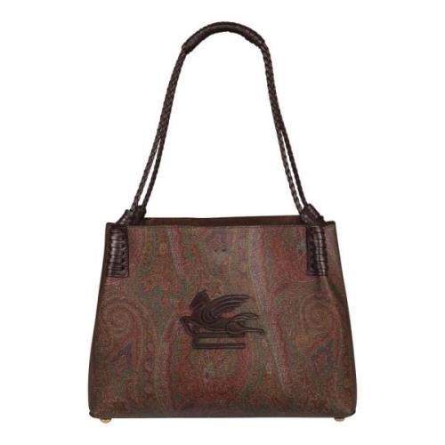 Etro Paisley Mini Libra Shoppingväska Brown, Dam