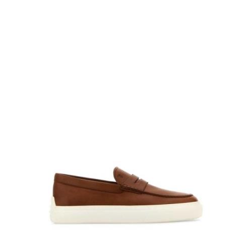 Tod's Karamell Läder Loafers Brown, Herr