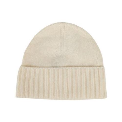 Kujten Vit Kashmir Beanie Mössa - Ikonisk Vinter Tillbehör White, Unis...