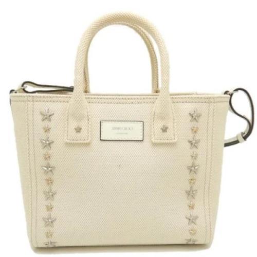 Jimmy Choo Pre-owned Pre-owned Canvas totevskor Beige, Dam