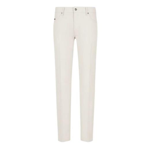 Emporio Armani Slim Fit Femficks Canneté Byxor White, Herr