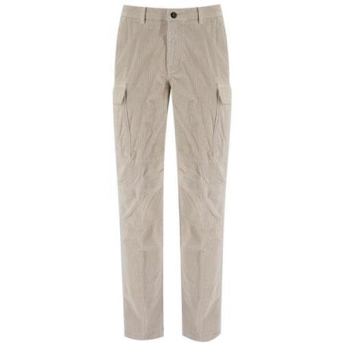 Eleventy Cargo Style Straight Leg Trousers Beige, Herr