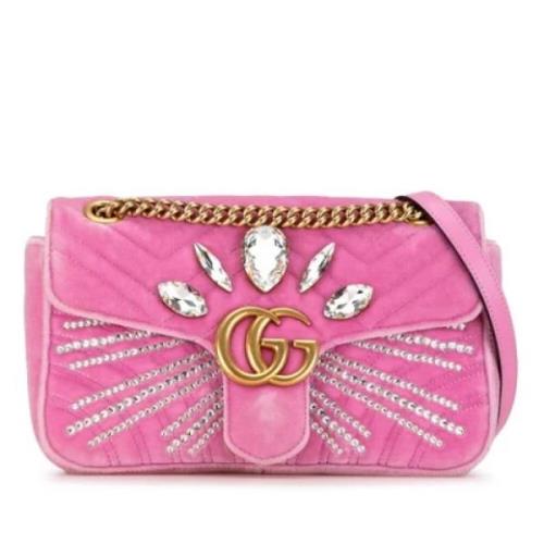 Gucci Vintage Pre-owned Sammet gucci-vskor Pink, Dam