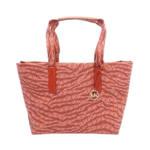 Michael Kors Pre-owned Pre-owned Belagd canvas totevskor Red, Dam