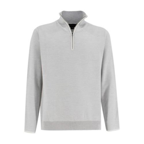 Sease Mjuk Tyg Dragkedja Sweatshirt Gray, Herr