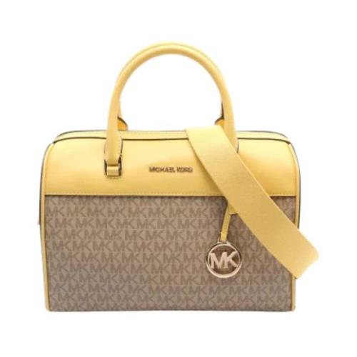 Michael Kors Pre-owned Pre-owned Belagd canvas handvskor Beige, Dam