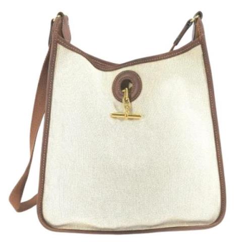 Hermès Vintage Pre-owned Tyg axelremsvskor Beige, Dam