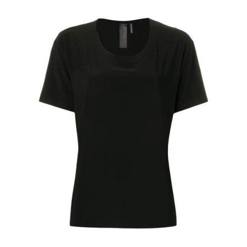 Norma Kamali Svart Tröja Kort Ärm Polyester Black, Dam