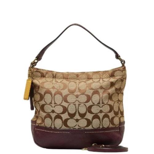 Coach Pre-owned Pre-owned Canvas handvskor Beige, Dam