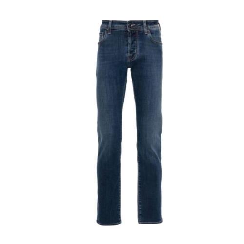 Jacob Cohën Stiliga Denim Blandningsbyxor Blue, Herr