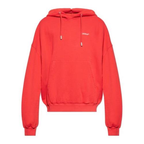 Off White Logo Sweatshirt Red, Herr