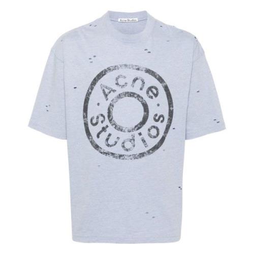 Acne Studios Avslappnad Bomull T-shirt Blue, Dam