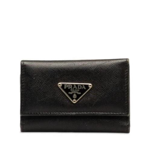 Prada Vintage Pre-owned Laeder nyckelhllare Black, Dam