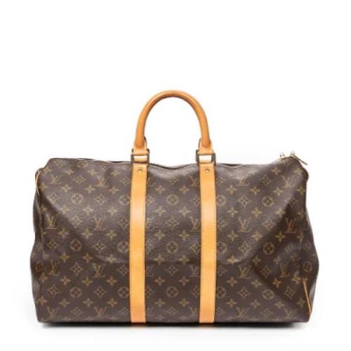 Louis Vuitton Vintage Pre-owned Belagd canvas handvskor Brown, Dam