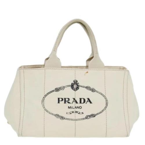 Prada Vintage Pre-owned Canvas prada-vskor Beige, Dam