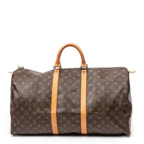 Louis Vuitton Vintage Pre-owned Belagd canvas handvskor Brown, Dam