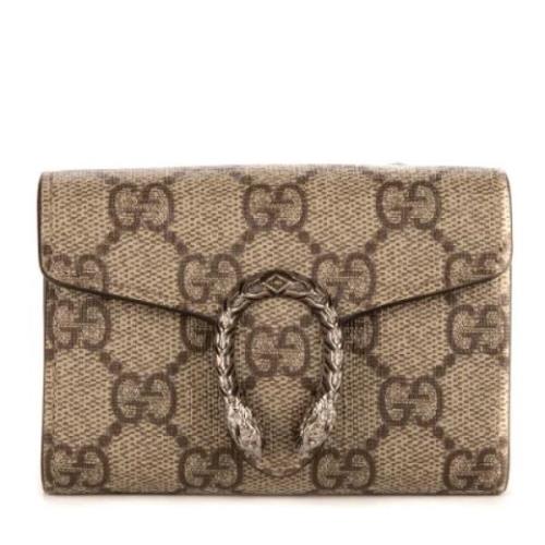 Gucci Vintage Pre-owned Belagd canvas plnbcker Beige, Dam