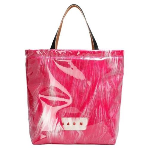 Marni Fuskpäls Toteväska med Transparent Beläggning Pink, Dam