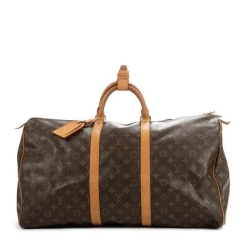 Louis Vuitton Vintage Pre-owned Belagd canvas handvskor Brown, Dam