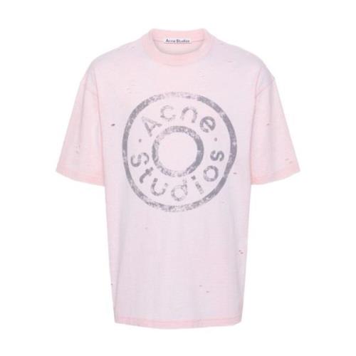 Acne Studios Avslappnad Bomull T-shirt för Män Pink, Dam