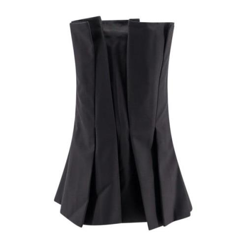 Róhe Tulip Bustier Top med Maxi Folds Black, Dam