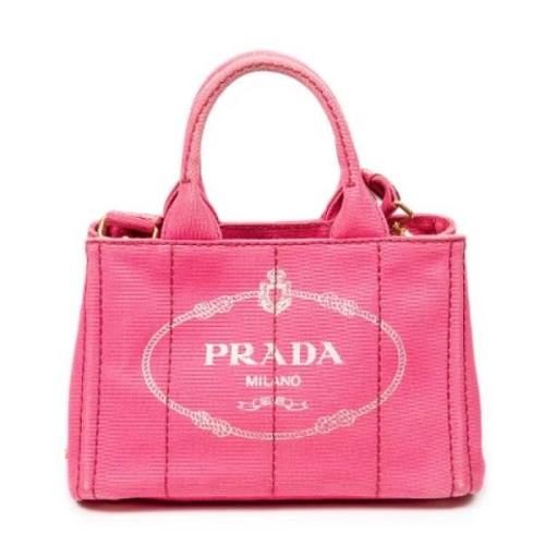 Prada Vintage Pre-owned Canvas handvskor Pink, Dam