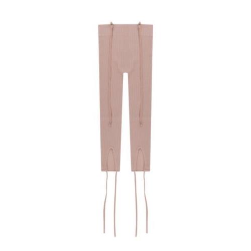 Andrea Adamo Stretchleggings med ribbat tyg Beige, Dam