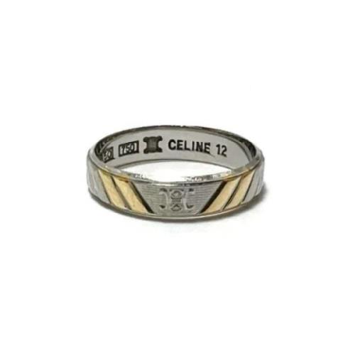 Celine Vintage Pre-owned Platina ringar White, Dam