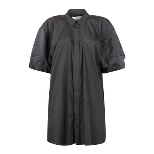 Sacai Poplin Twill Klänning Black, Dam