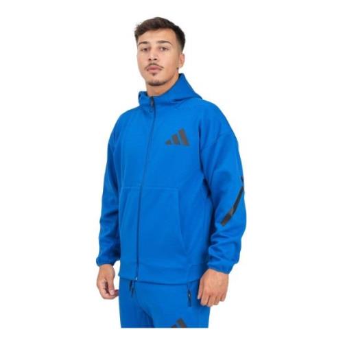 Adidas Blå Z.n.e. sweatshirt med dragkedja Blue, Herr