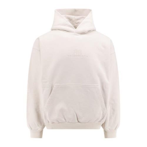 Balenciaga Broderad Logotyp Hoodie Beige, Herr