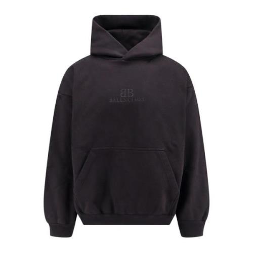 Balenciaga Broderad Logotyp Hoodie Black, Herr