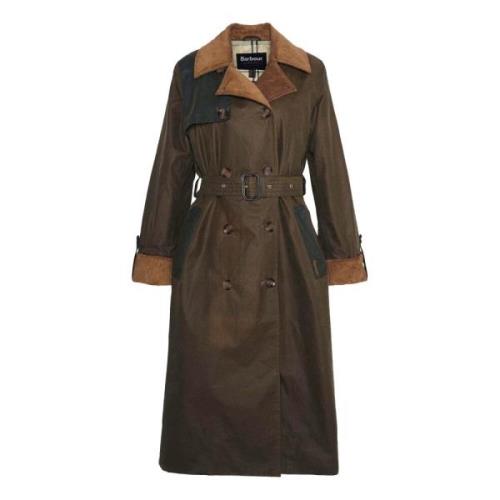 Barbour Vaxad trenchcoat med ikoniska detaljer Green, Dam