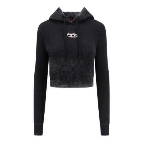 Diesel Bomullsweatshirt med Oval-D-logotyp Black, Dam