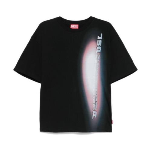 Diesel Svart Jersey Crew Neck Logo T-shirt Black, Herr