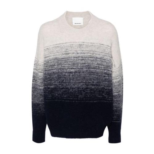 Isabel Marant Blå Gradient Crew Neck Sweater Blue, Herr