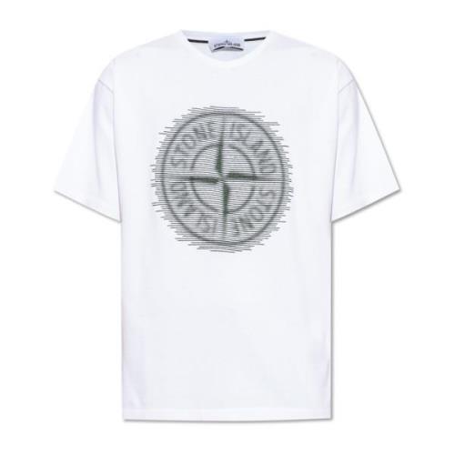 Stone Island T-shirt med tryck White, Herr