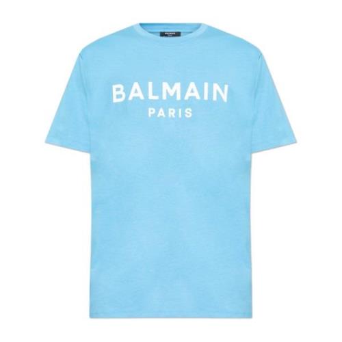 Balmain T-shirt med tryckt logotyp Blue, Herr