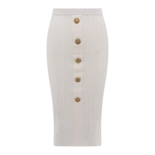 Balmain Midi Skirts White, Dam