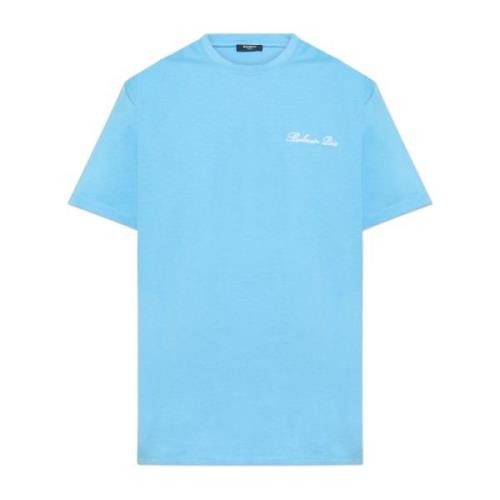 Balmain T-shirt med broderad logotyp Blue, Herr