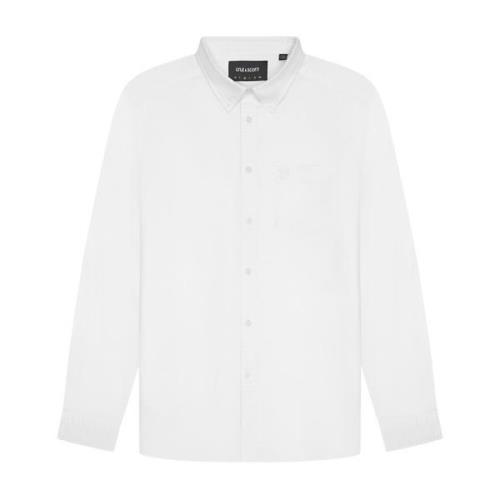 Lyle & Scott Tonal Eagle Oxford Skjorta White, Herr