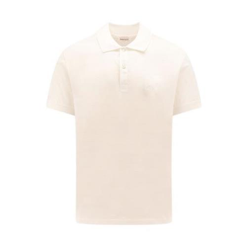 Alexander McQueen Ekologisk Bomull Polo Shirt White, Herr