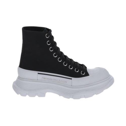 Alexander McQueen Canvas Hög Sneaker Black, Dam