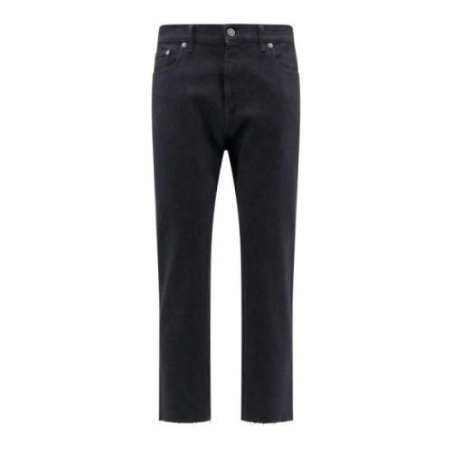 Golden Goose Svart Denim Slim Fit Byxa med Metallstjärnor Black, Herr