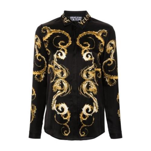 Versace Jeans Couture Baroccoflage Print Svart Skjorta Black, Dam