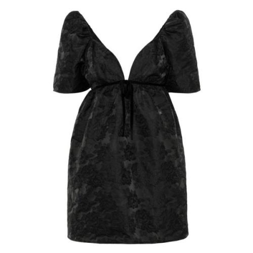 Ganni Snygg Jacquard Miniklänning Black, Dam