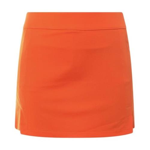 J.Lindeberg Tekniskt Tyg Midi Kjol med Shorts Detalj Orange, Dam