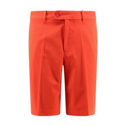 J.Lindeberg Tekniska tyg Bermuda Shorts med Logo Print Red, Herr