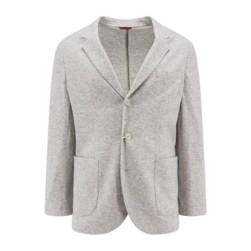 Brunello Cucinelli Kashmirblazer med Klassisk Revers Gray, Herr