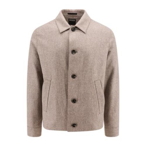 Ermenegildo Zegna Ullblazer med interna fickor Beige, Herr